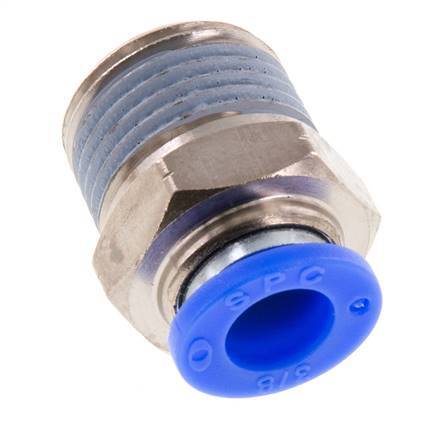 3/8'' x 1/2'' NPT Push-in Fitting with Male Threads Brass/PBT NBR [2 Pieces]