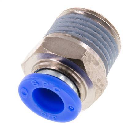 3/8'' x 1/2'' NPT Push-in Fitting with Male Threads Brass/PBT NBR [2 Pieces]