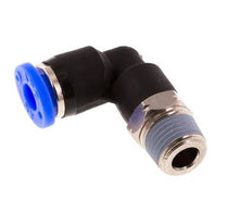 3/16'' x 1/8'' NPT 90deg Elbow Push-in Fitting with Male Threads Brass/PBT NBR Rotatable [2 Pieces]