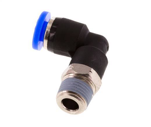 3/16'' x 1/8'' NPT 90deg Elbow Push-in Fitting with Male Threads Brass/PBT NBR Rotatable [2 Pieces]