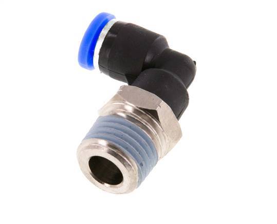 5/32'' x 1/4'' NPT 90deg Elbow Push-in Fitting with Male Threads Brass/PBT NBR Rotatable [2 Pieces]