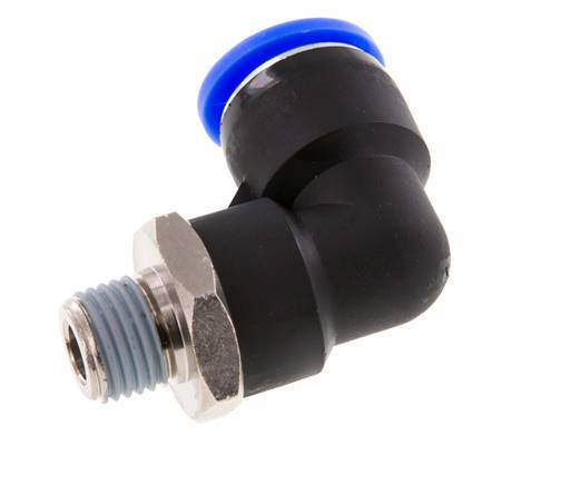 1/2'' x 1/4'' NPT 90deg Elbow Push-in Fitting with Male Threads Brass/PBT NBR Rotatable [2 Pieces]