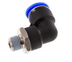 1/2'' x 1/4'' NPT 90deg Elbow Push-in Fitting with Male Threads Brass/PBT NBR Rotatable [2 Pieces]