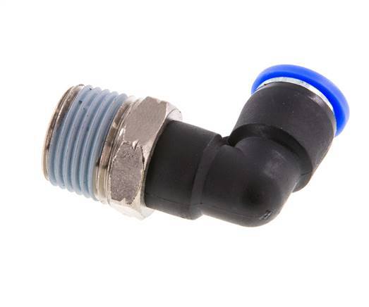 5/16'' x 3/8'' NPT 90deg Elbow Push-in Fitting with Male Threads Brass/PBT NBR Rotatable [2 Pieces]