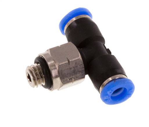 1/8'' x UNF 10-32 Inline Tee Push-in Fitting Brass/PBT NBR Rotatable [2 Pieces]