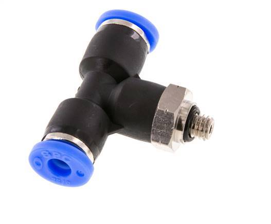 5/32'' x UNF 10-32 Inline Tee Push-in Fitting Brass/PBT NBR Rotatable [2 Pieces]