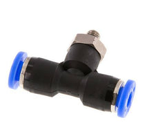 3/16'' x UNF 10-32 Inline Tee Push-in Fitting Brass/PBT NBR Rotatable [2 Pieces]