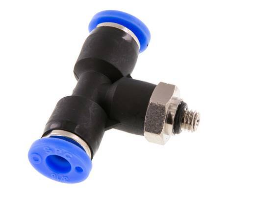 3/16'' x UNF 10-32 Inline Tee Push-in Fitting Brass/PBT NBR Rotatable [2 Pieces]