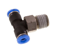 1/8'' x 1/16'' NPT Inline Tee Push-in Fitting with Male Threads Brass/PBT NBR Rotatable [2 Pieces]
