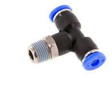 5/32'' x 1/8'' NPT Inline Tee Push-in Fitting with Male Threads Brass/PBT NBR Rotatable [2 Pieces]