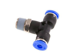 5/32'' x 1/8'' NPT Inline Tee Push-in Fitting with Male Threads Brass/PBT NBR Rotatable [2 Pieces]