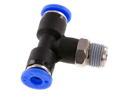 3/16'' x 1/8'' NPT Inline Tee Push-in Fitting with Male Threads Brass/PBT NBR Rotatable [2 Pieces]