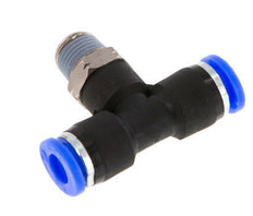 1/4'' x 1/8'' NPT Inline Tee Push-in Fitting with Male Threads Brass/PBT NBR Rotatable [2 Pieces]