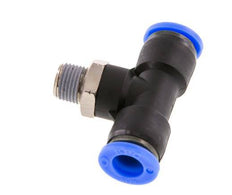 5/16'' x 1/8'' NPT Inline Tee Push-in Fitting with Male Threads Brass/PBT NBR Rotatable [2 Pieces]