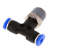 5/32'' x 1/4'' NPT Inline Tee Push-in Fitting with Male Threads Brass/PBT NBR Rotatable [2 Pieces]