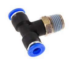 1/4'' x 1/4'' NPT Inline Tee Push-in Fitting with Male Threads Brass/PBT NBR Rotatable [2 Pieces]