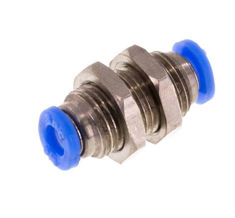 1/8'' Push-in Fitting Brass/PBT NBR Bulkhead [2 Pieces]