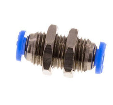 1/8'' Push-in Fitting Brass/PBT NBR Bulkhead [2 Pieces]