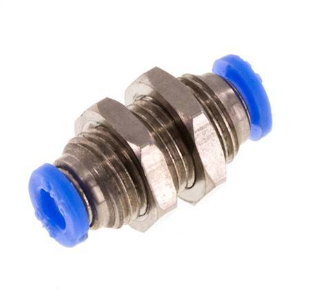 1/8'' Push-in Fitting Brass/PBT NBR Bulkhead [2 Pieces]