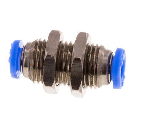 1/8'' Push-in Fitting Brass/PBT NBR Bulkhead [2 Pieces]