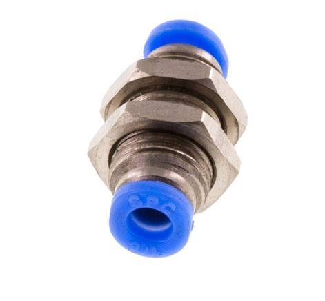 1/8'' Push-in Fitting Brass/PBT NBR Bulkhead [2 Pieces]