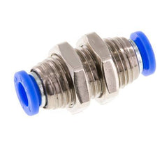 1/4'' Push-in Fitting Brass/PBT NBR Bulkhead [2 Pieces]