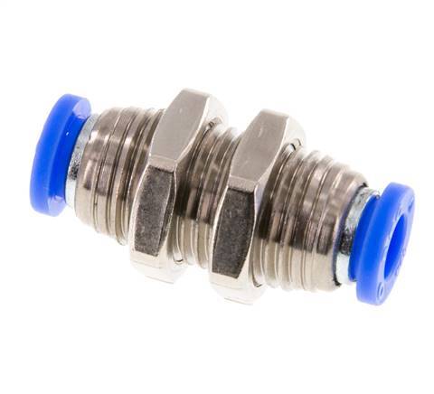 1/4'' Push-in Fitting Brass/PBT NBR Bulkhead [2 Pieces]
