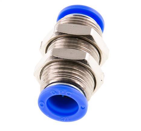 1/2'' Push-in Fitting Brass/PBT NBR Bulkhead