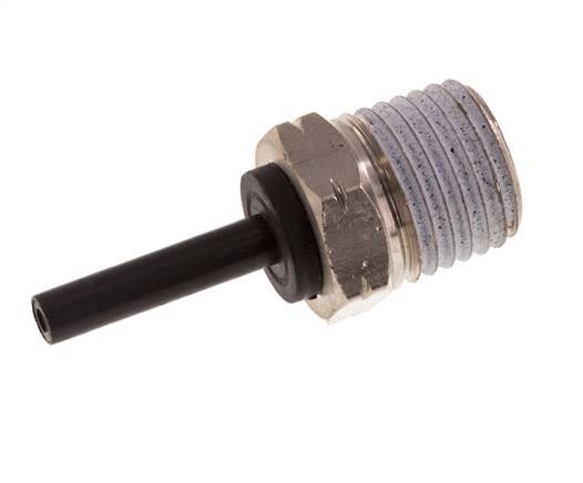 5/32'' x 1/4'' NPT Plug-in Fitting with Male Threads Brass/PBT NBR [2 Pieces]