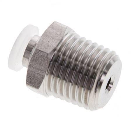 4mm x R1/4'' Push-in Fitting with Male Threads Stainless Steel/PA EPDM/PTFE