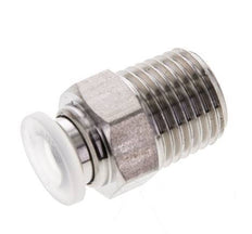 6mm x R1/4'' Push-in Fitting with Male Threads Stainless Steel/PA EPDM/PTFE