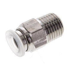 8mm x R1/4'' Push-in Fitting with Male Threads Stainless Steel/PA EPDM/PTFE