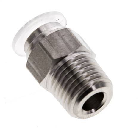 8mm x R1/4'' Push-in Fitting with Male Threads Stainless Steel/PA EPDM/PTFE