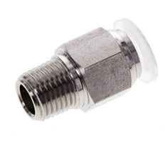 10mm x R1/4'' Push-in Fitting with Male Threads Stainless Steel/PA EPDM/PTFE
