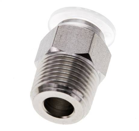 10mm x R3/8'' Push-in Fitting with Male Threads Stainless Steel/PA EPDM/PTFE