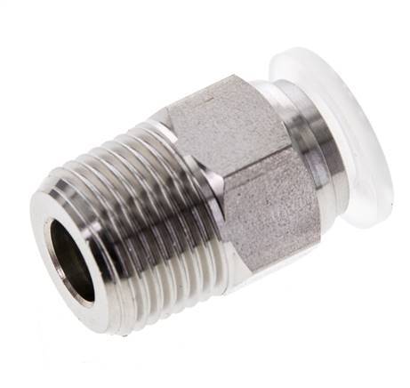 10mm x R3/8'' Push-in Fitting with Male Threads Stainless Steel/PA EPDM/PTFE