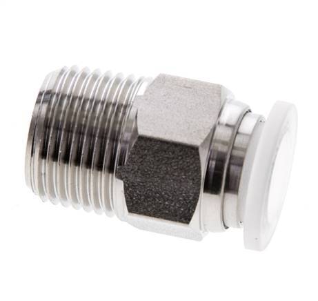10mm x R3/8'' Push-in Fitting with Male Threads Stainless Steel/PA EPDM/PTFE