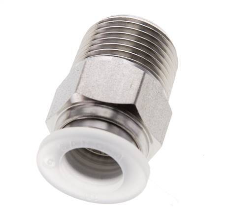10mm x R3/8'' Push-in Fitting with Male Threads Stainless Steel/PA EPDM/PTFE