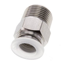 10mm x R3/8'' Push-in Fitting with Male Threads Stainless Steel/PA EPDM/PTFE