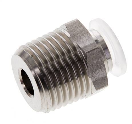 10mm x R1/2'' Push-in Fitting with Male Threads Stainless Steel/PA EPDM/PTFE