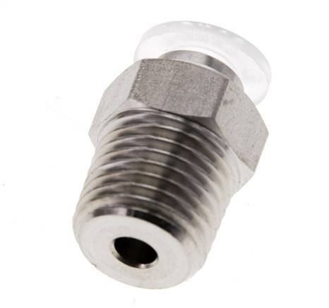 12mm x R1/2'' Push-in Fitting with Male Threads Stainless Steel/PA EPDM/PTFE