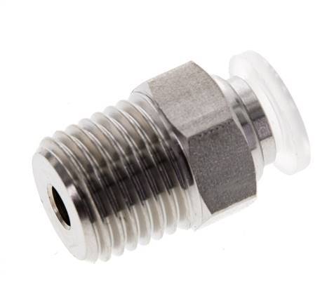 12mm x R1/2'' Push-in Fitting with Male Threads Stainless Steel/PA EPDM/PTFE