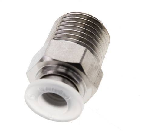 12mm x R1/2'' Push-in Fitting with Male Threads Stainless Steel/PA EPDM/PTFE