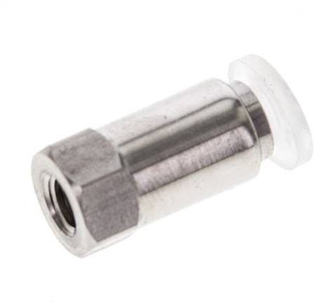 4mm x M 5 Push-in Fitting with Female Threads Stainless Steel/PA EPDM/PTFE