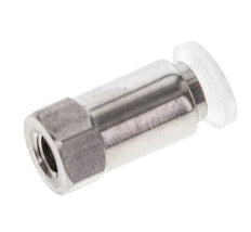 4mm x M 5 Push-in Fitting with Female Threads Stainless Steel/PA EPDM/PTFE