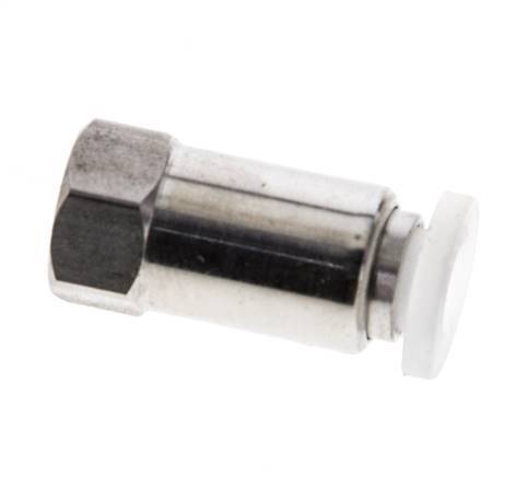 4mm x M 5 Push-in Fitting with Female Threads Stainless Steel/PA EPDM/PTFE