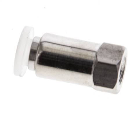 4mm x M 5 Push-in Fitting with Female Threads Stainless Steel/PA EPDM/PTFE