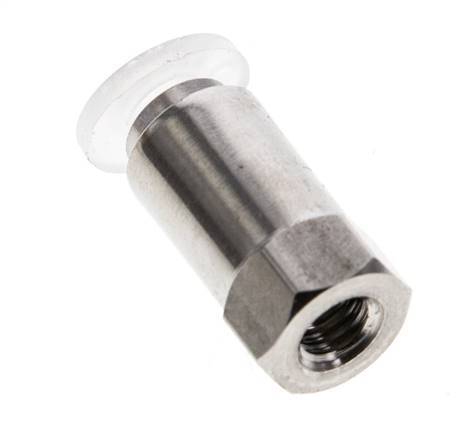 4mm x M 5 Push-in Fitting with Female Threads Stainless Steel/PA EPDM/PTFE