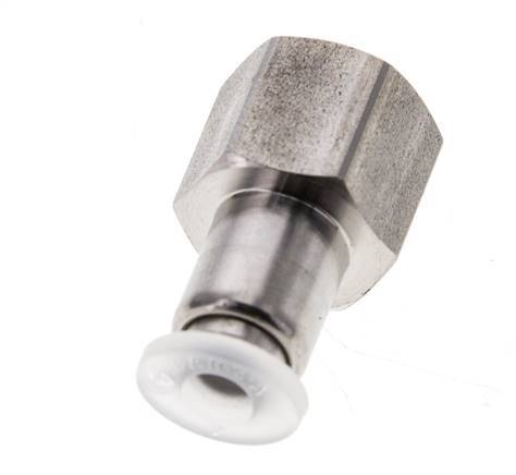 4mm x G1/8'' Push-in Fitting with Female Threads Stainless Steel/PA EPDM/PTFE