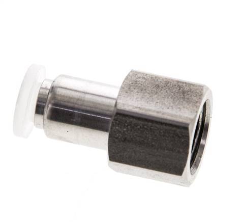 4mm x G1/8'' Push-in Fitting with Female Threads Stainless Steel/PA EPDM/PTFE